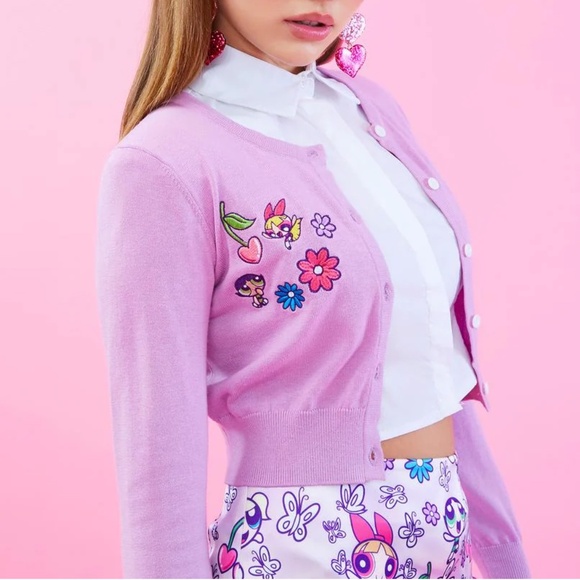 Dolls Kill x Powerpuff Girls Embroidered Cardigan Size Medium - Picture 10 of 10